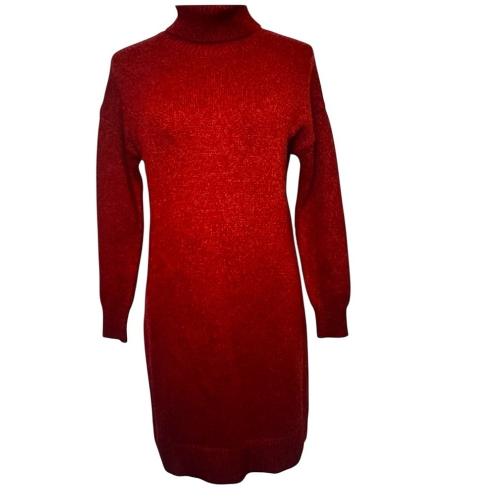 Marine Layer Red Love Me Tender Turtleneck Wool Cashmere Dress size S Valentine